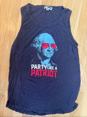 Dark Gray Graphic Tank - "Party Like a Patriot"